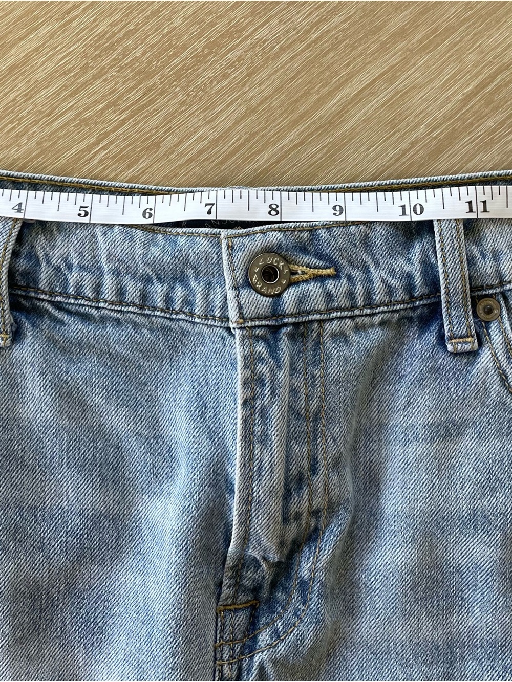 Denim Mini Skirt - Frayed Hem. Lucky Brand. Boho, Coastal Cowgirl, Y2K - Picture 4 of 6